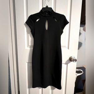 As U Wish Black Keyhole Dress